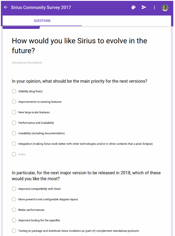 Sirius Community Survey